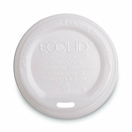 ECO-PRODUCTS EcoLid Renew/Compost Hot Cup Lid, PLA, Fits 10-20 oz Hot Cups, PK800 PK EP-ECOLID-W